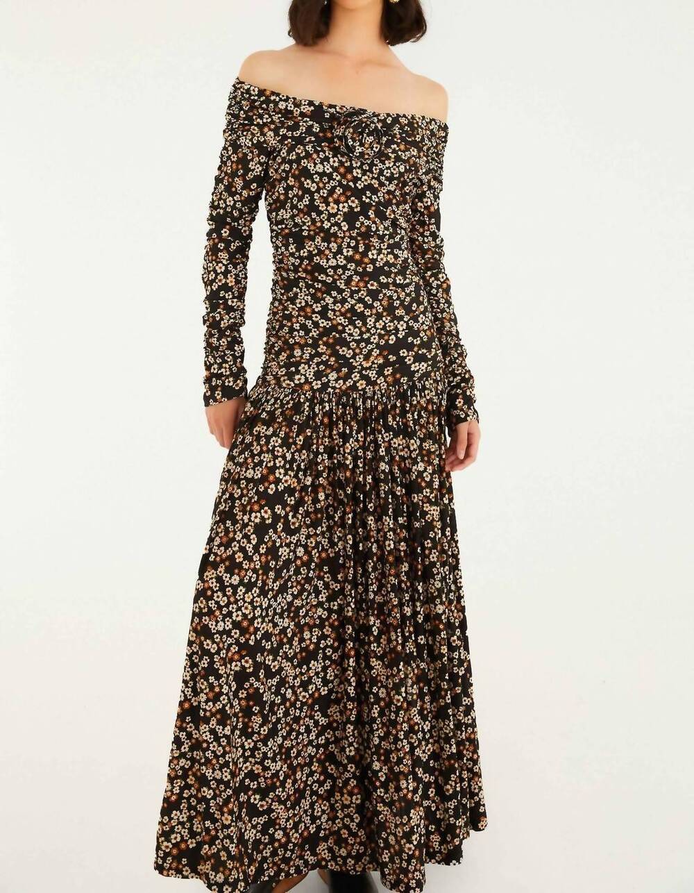 NEW FARM RIO tiny flowers maxi dress in black
